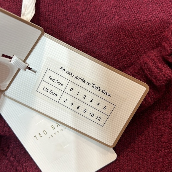 Ted Baker London Elsahi Yoke Detail Peplum Sweater size 2 maroon new with tags - Picture 8 of 11